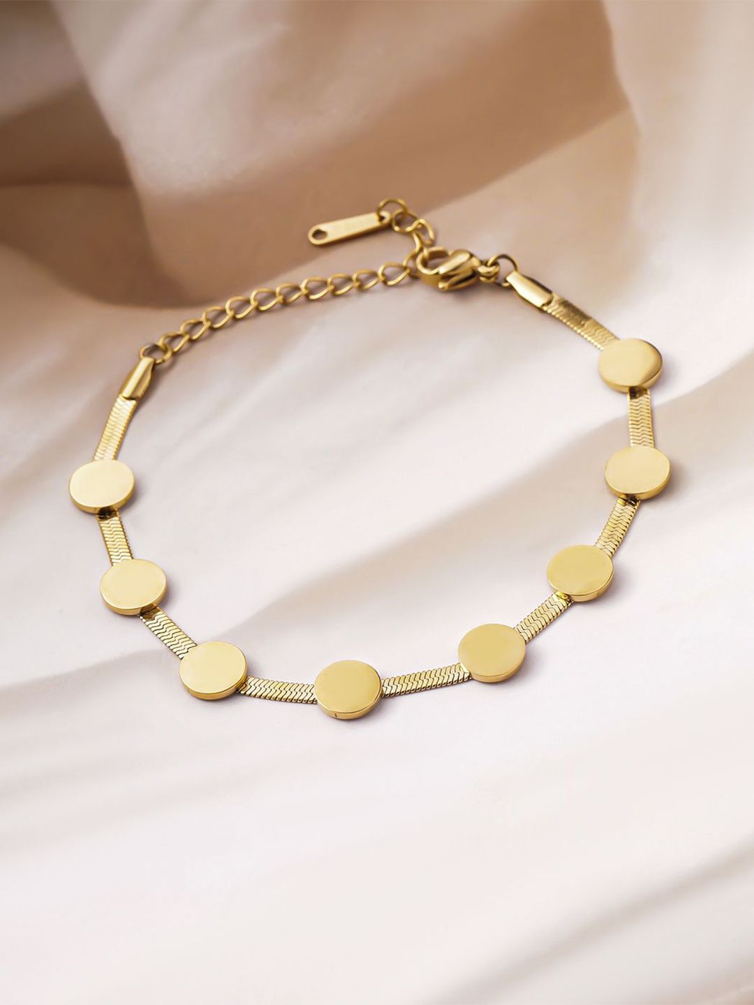 Dhiyona RJ Women's 18K Gold Plated Stainless Steel Tarnish-Free Waterproof Minimal Demi-Fine Bracelet