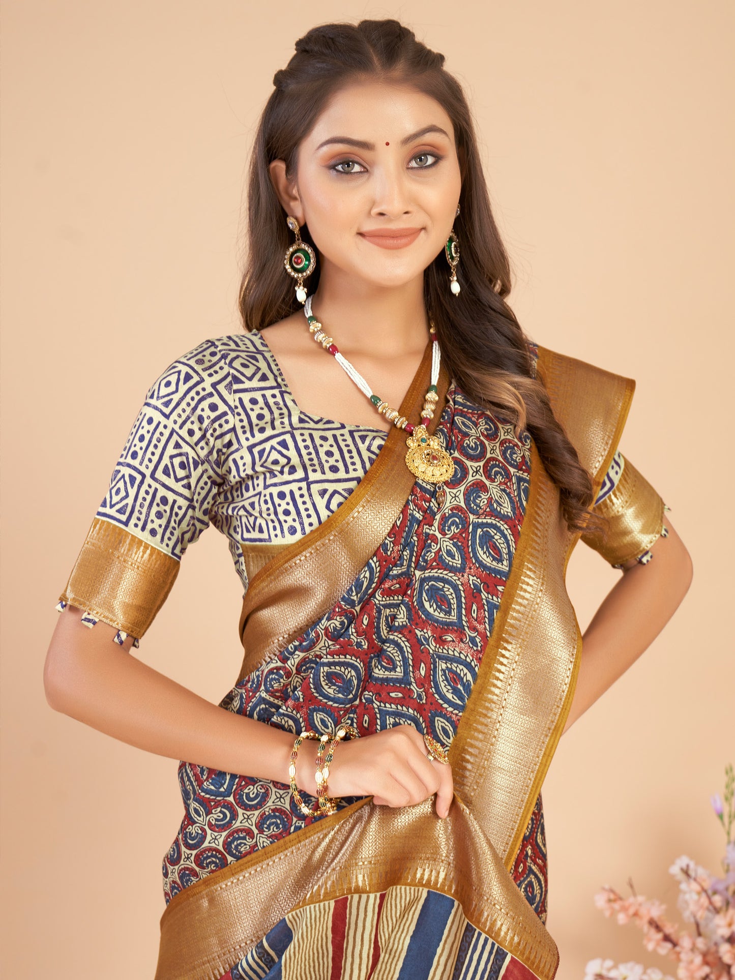 Women's Dola Silk Brown Woven Design Designer Saree With Blouse Piece