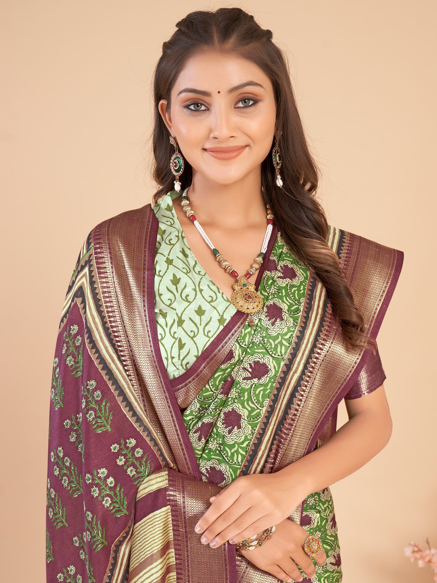 Women's Dola Silk Light Green Woven Design Designer Saree With Blouse Piece