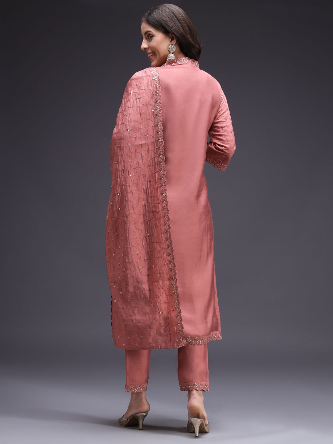 Dhiyona SN Women's Ethnic Motifs Yoke Design Kurta with Trousers & Dupatta