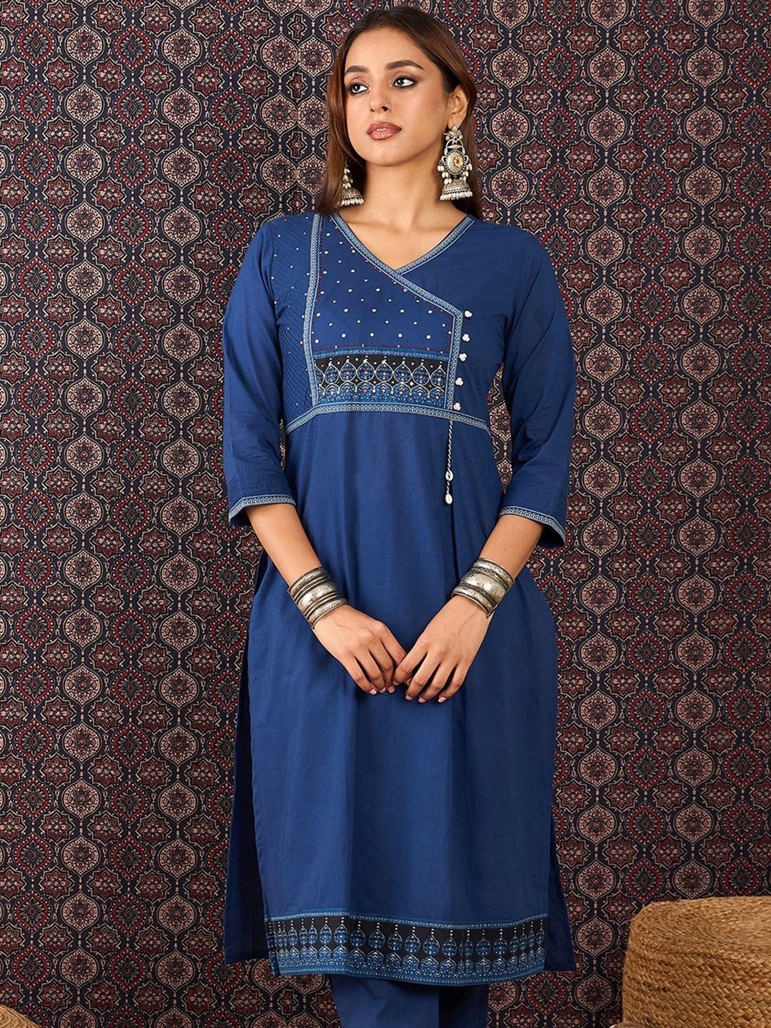 Women Ethnic Motifs Printed Pure Cotton Kurta with Trouser & Dupatta