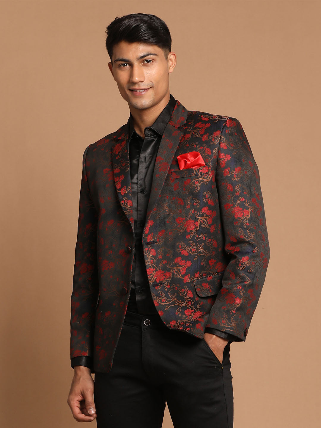 Men's Black Silk Blend Blazer Blazer