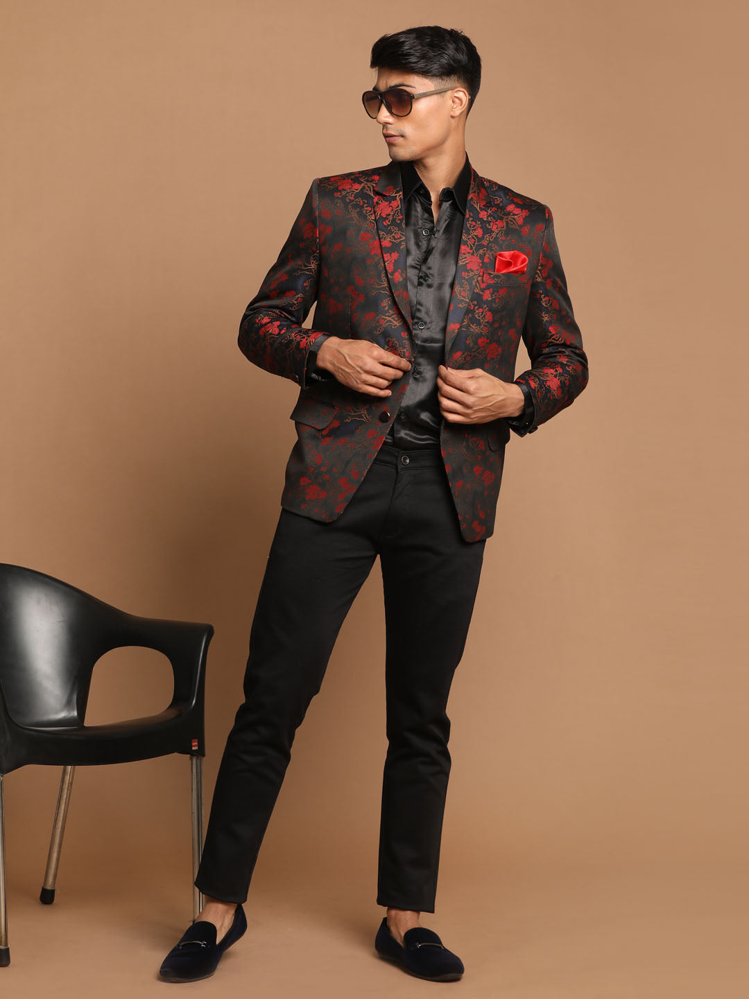 Men's Black Silk Blend Blazer Blazer