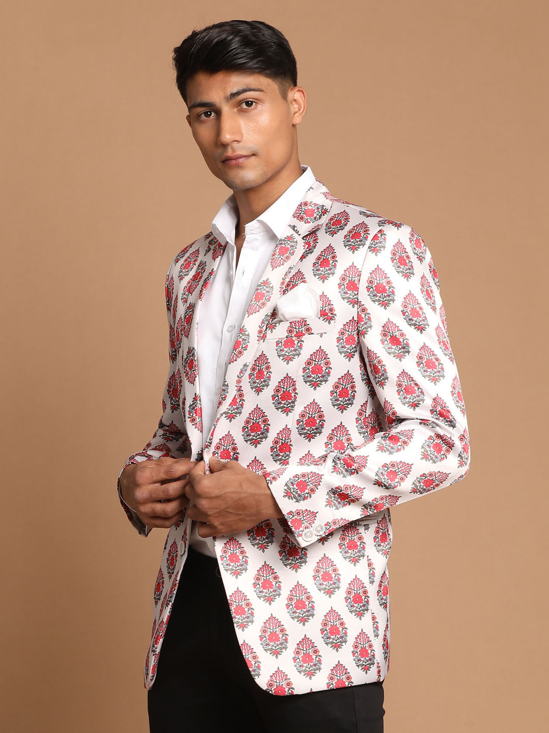 Men's Cream Satin Twill Blazer Blazer