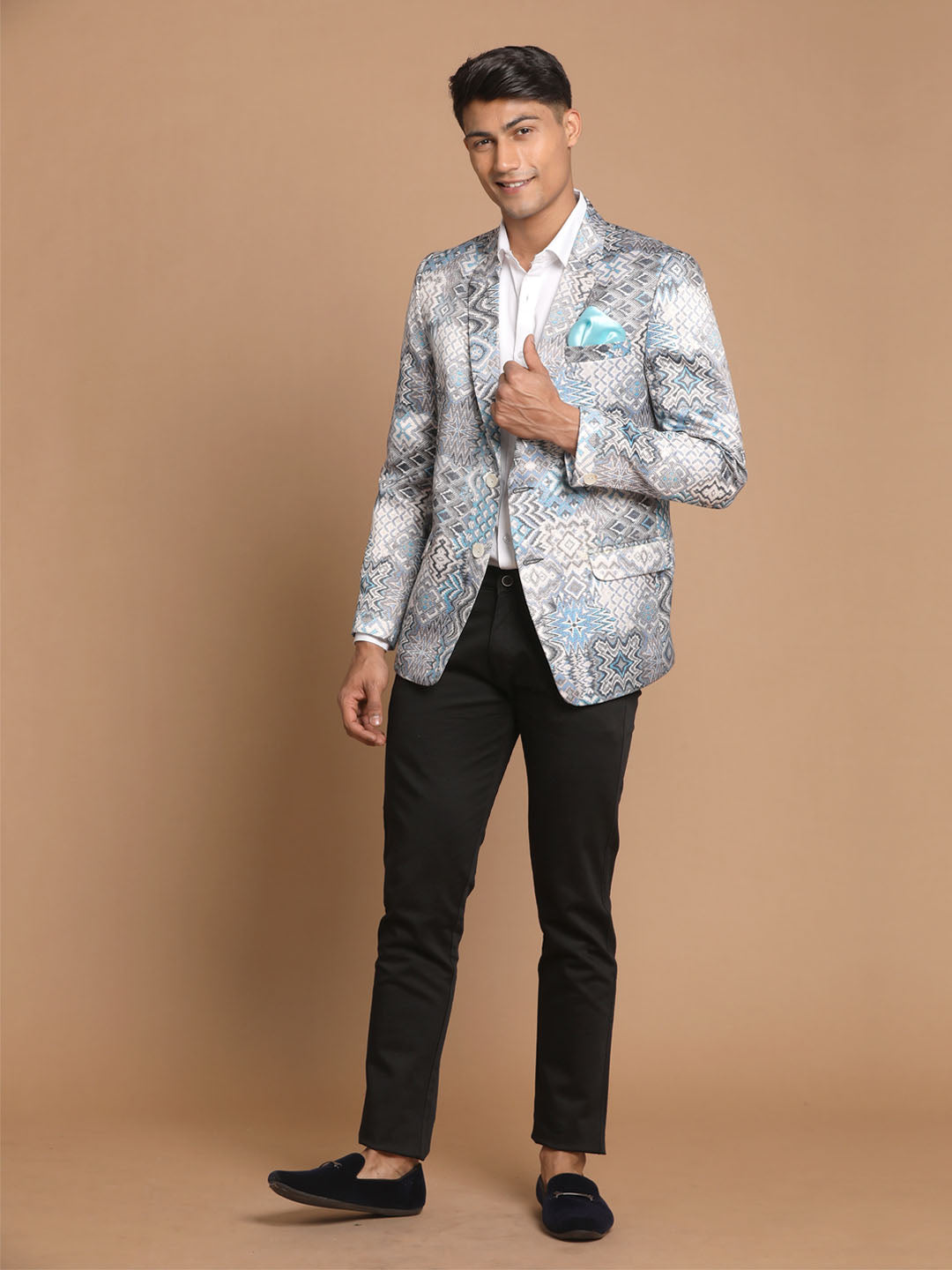 Men's Grey Satin Twill Blazer Blazer