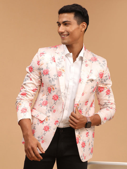 Men's Peach Satin Twill Blazer Blazer