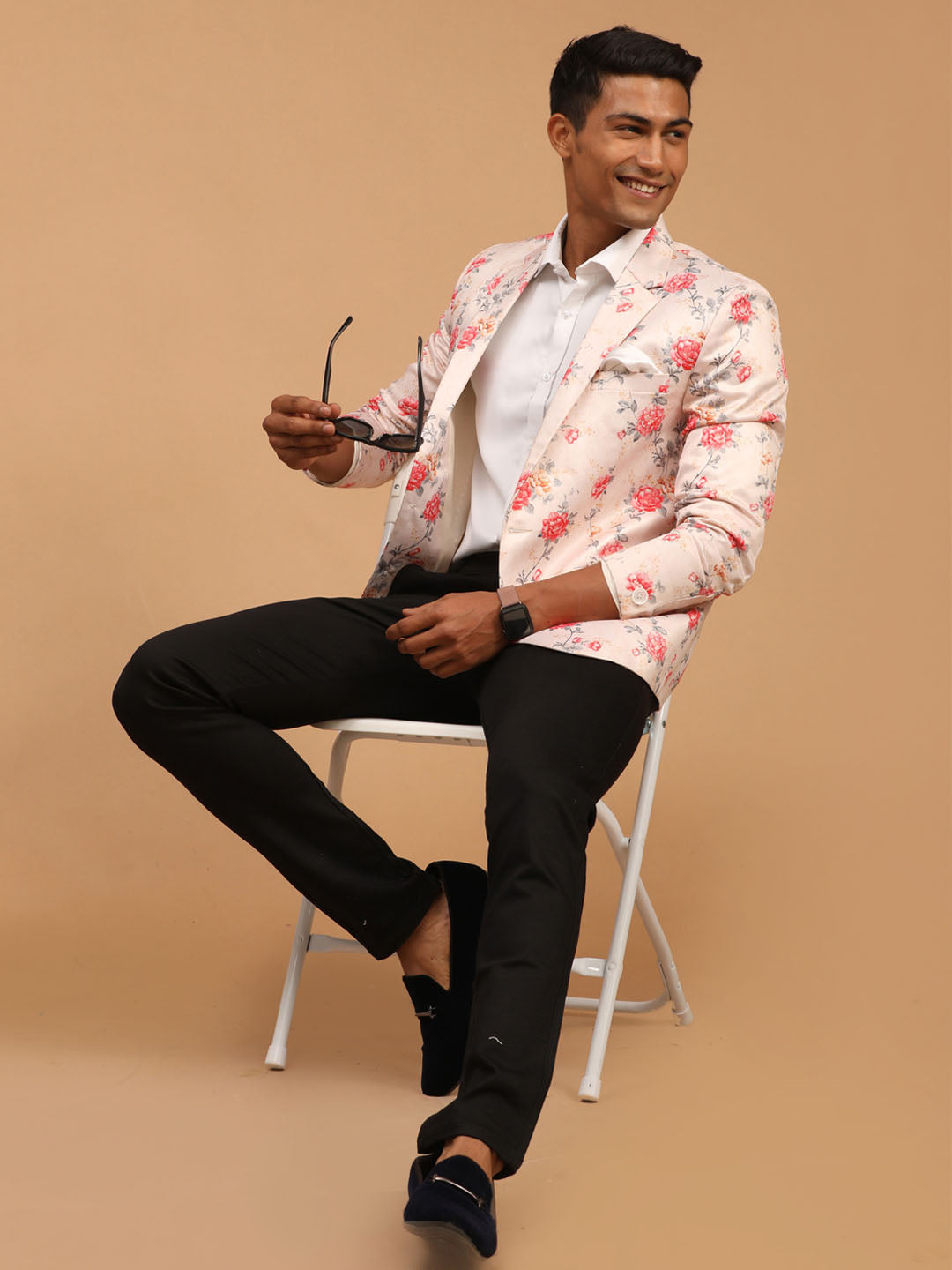Men's Peach Satin Twill Blazer Blazer