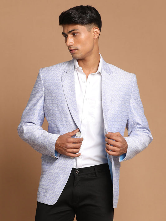 Men's Aqua Silk Blend Blazer Blazer