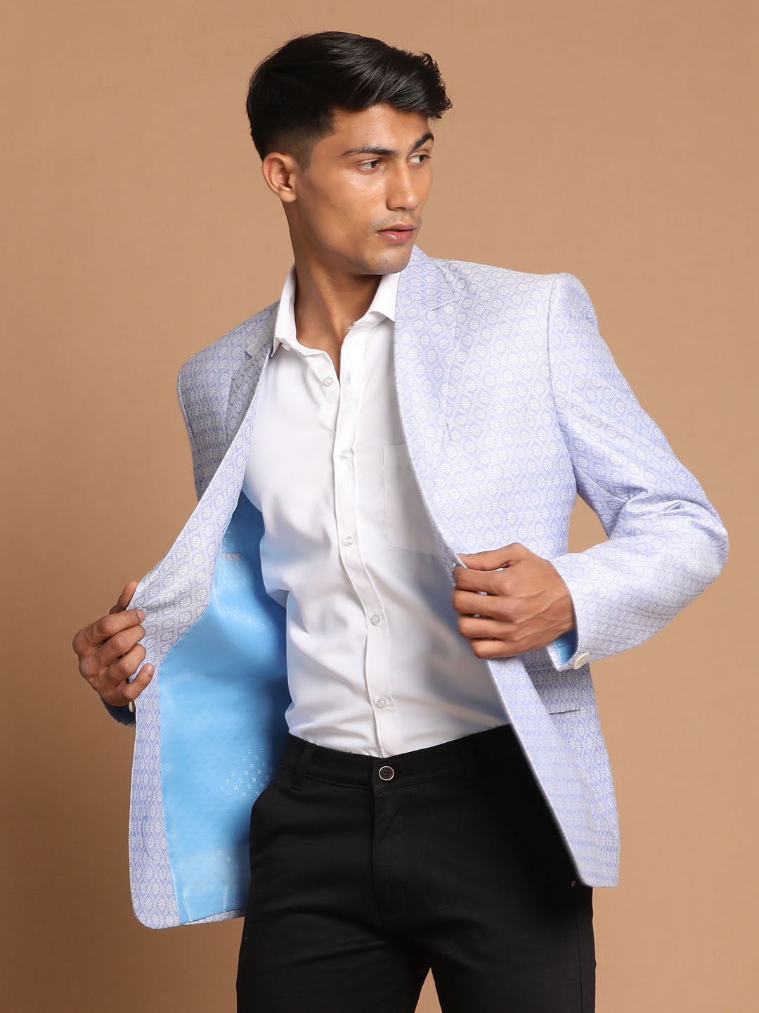 Men's Aqua Silk Blend Blazer Blazer