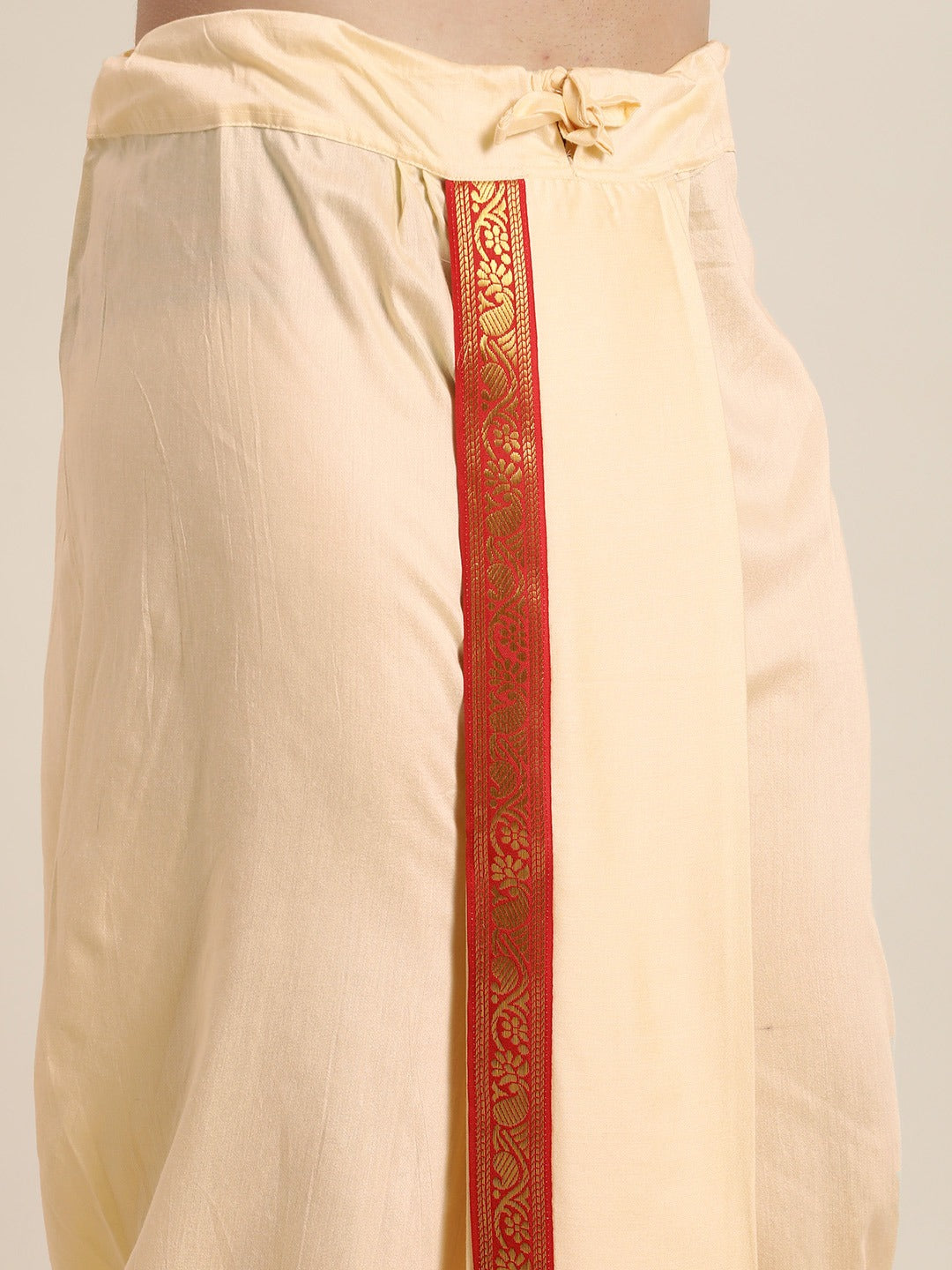 Men's Gold Viscose Straight Kurta Dhoti And Dupatta Set
