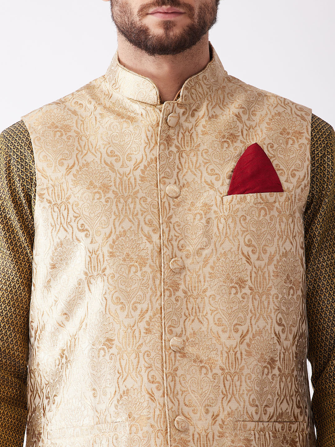 Men's Black Silk Blend Straight Jacket Kurta and Dhoti Set