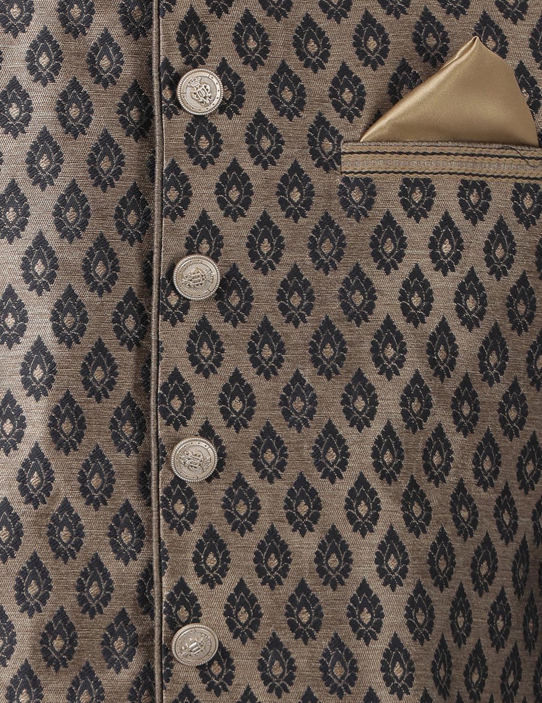 Men's Black Silk Blend Straight Nehru Jacket