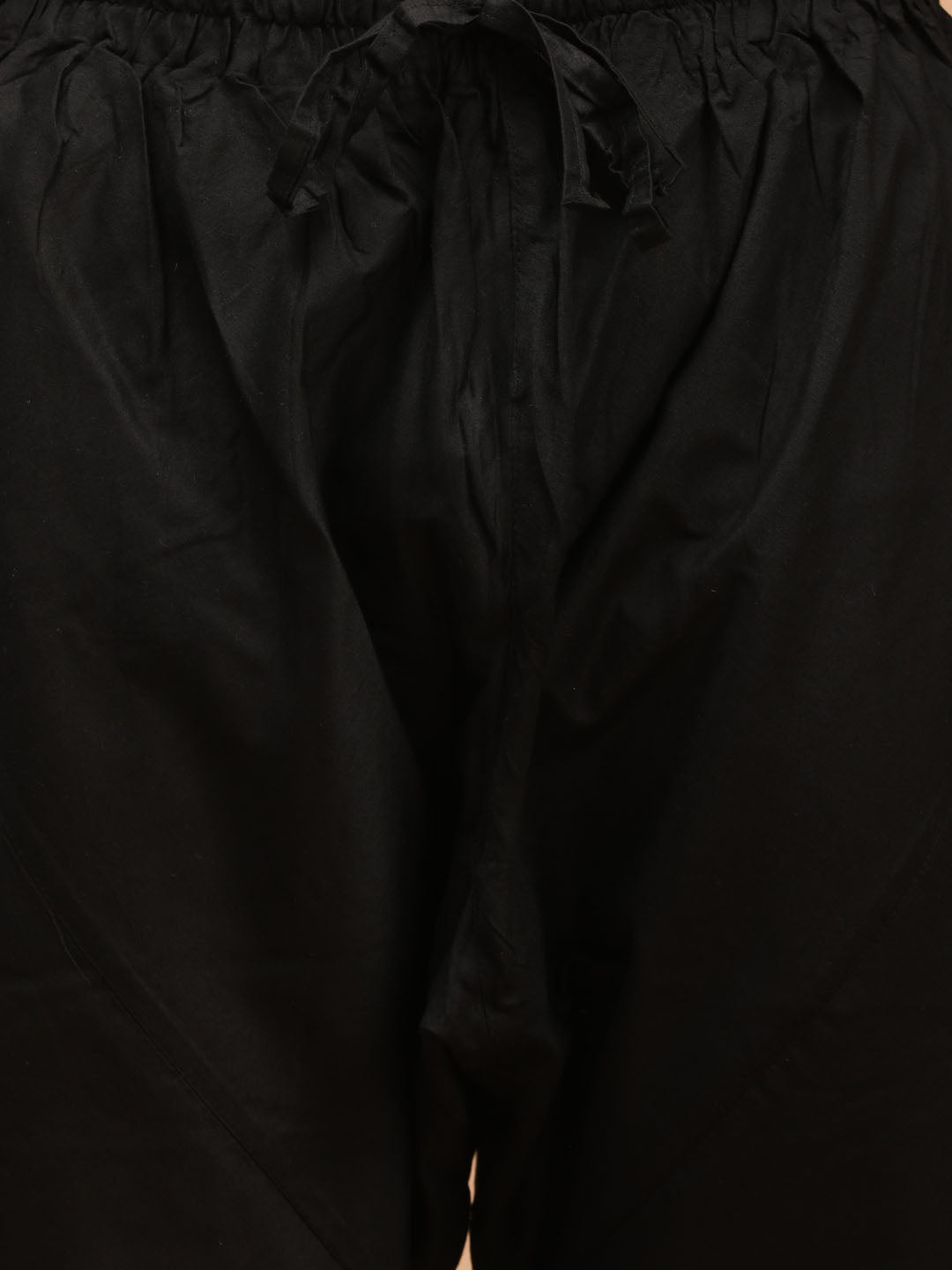 Men's Black Viscose Straight Jacket Kurta and Pyjama Set
