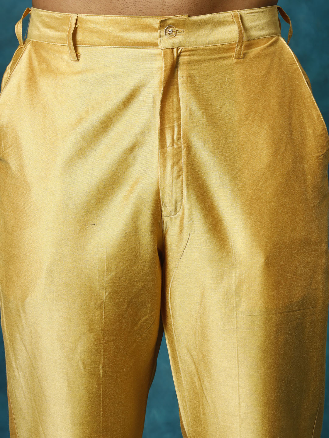 Men's Mustard Viscose Straight Jacket Kurta and Pyjama Set