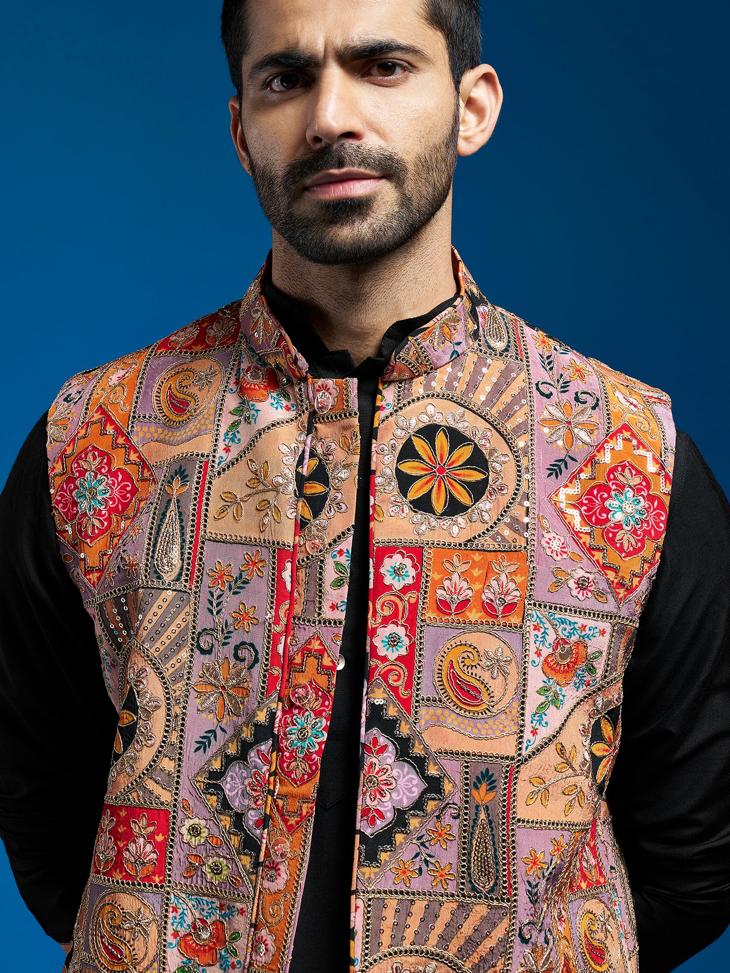 Men's Maroon Viscose Straight Jacket Kurta And Pyjama Set.