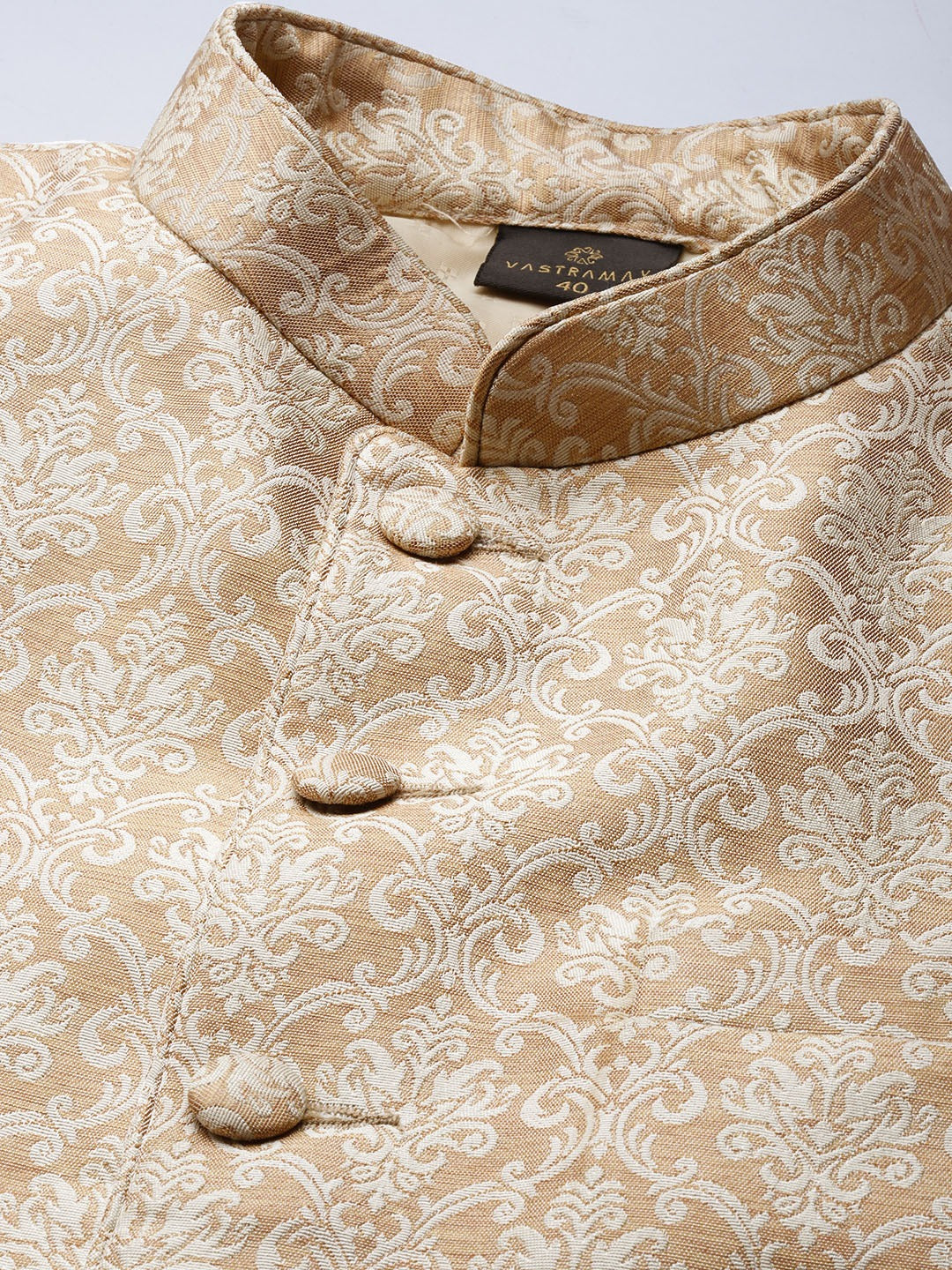 Men's Gold Silk Blend Straight Jodhpuri