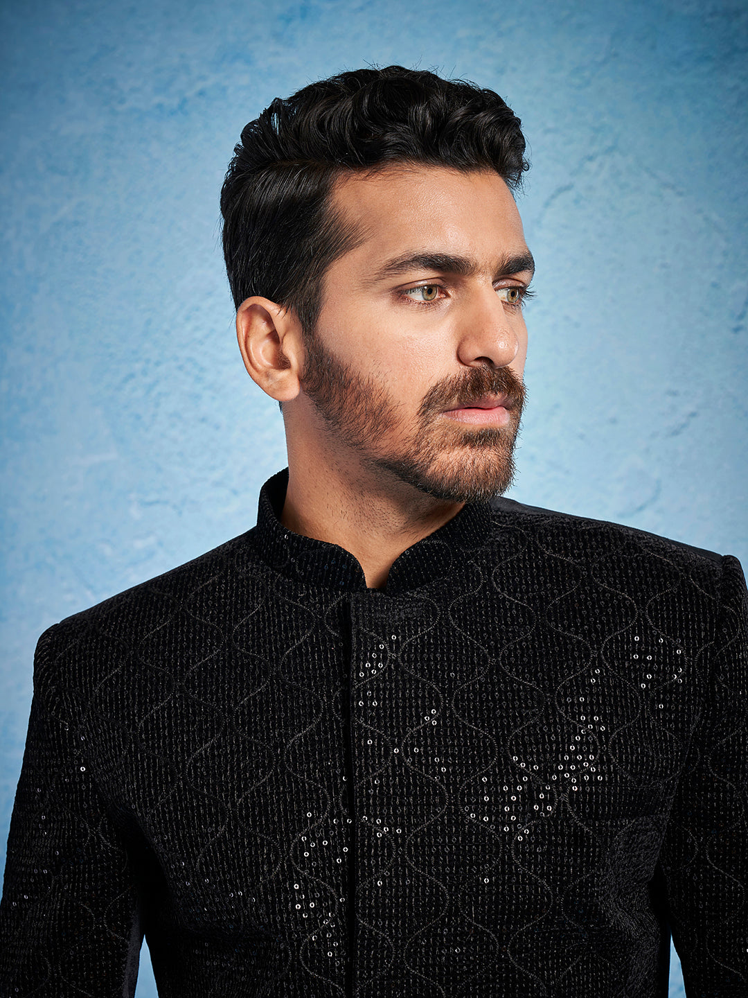 Men's Black Cotton Straight Jodhpuri