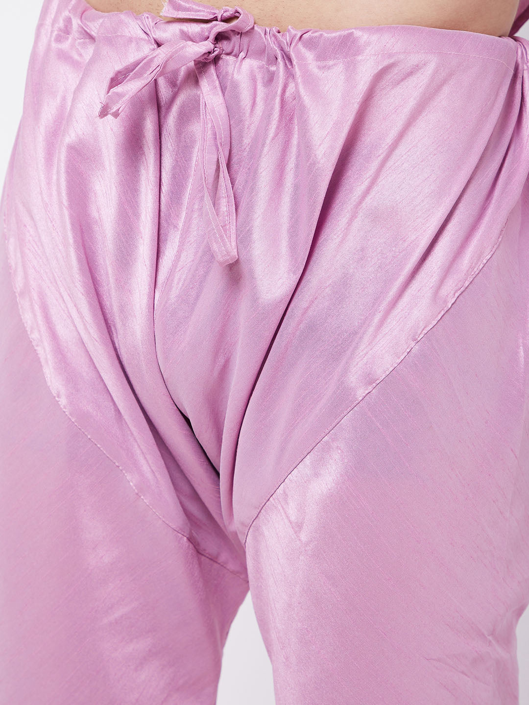 Men's Pink Silk Blend Straight Kurta Pyjama Set