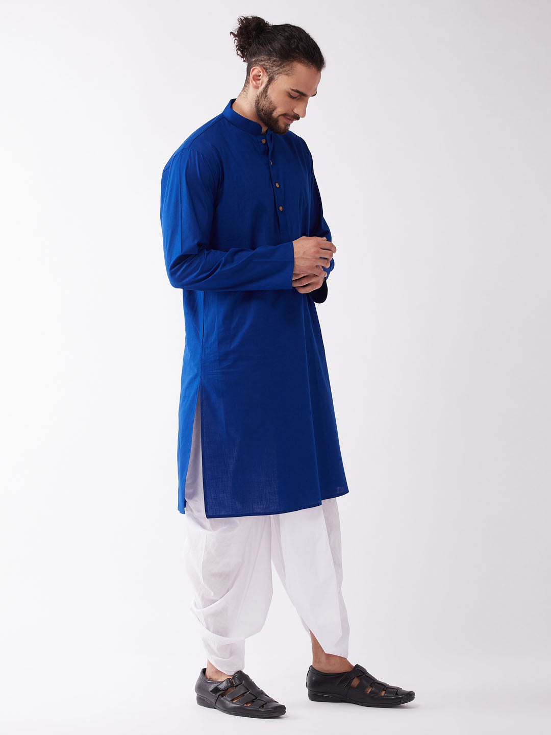 Men's Mustard Cotton Linen Straight Kurta Pyjama Set