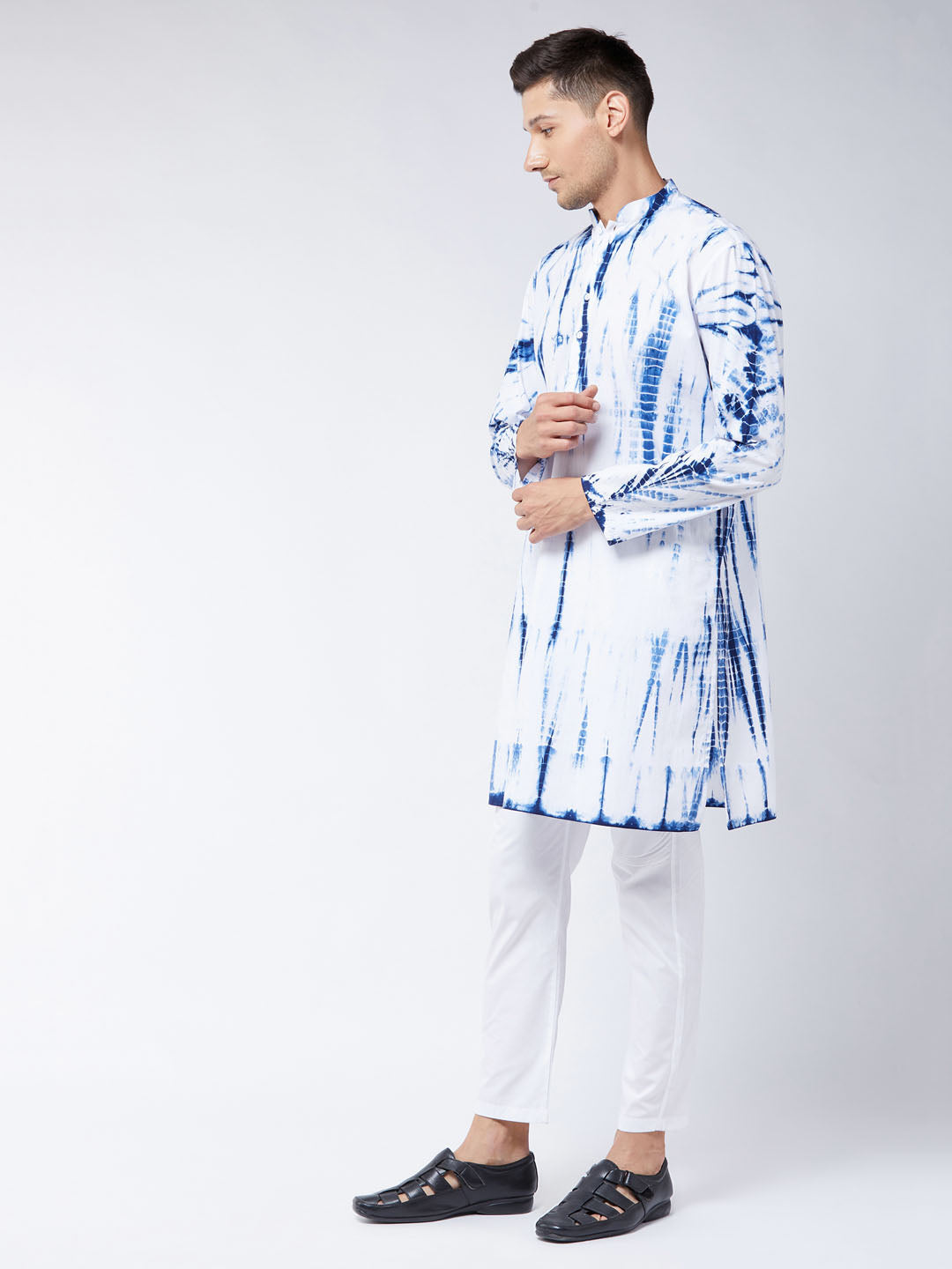 Men's Blue Pure Cotton Straight Kurta Pyjama Set