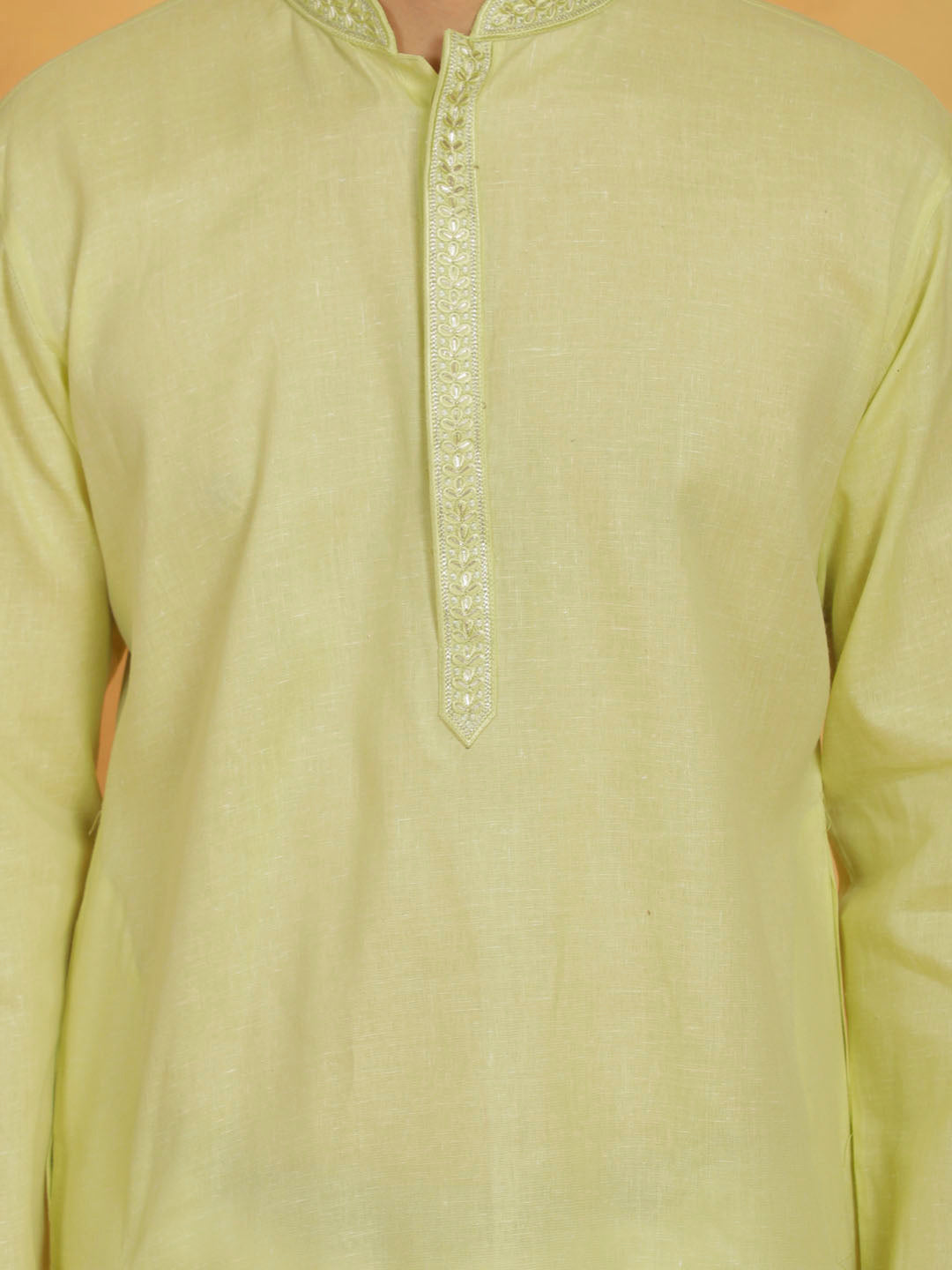 Men's Mint Green Cotton Straight Kurta