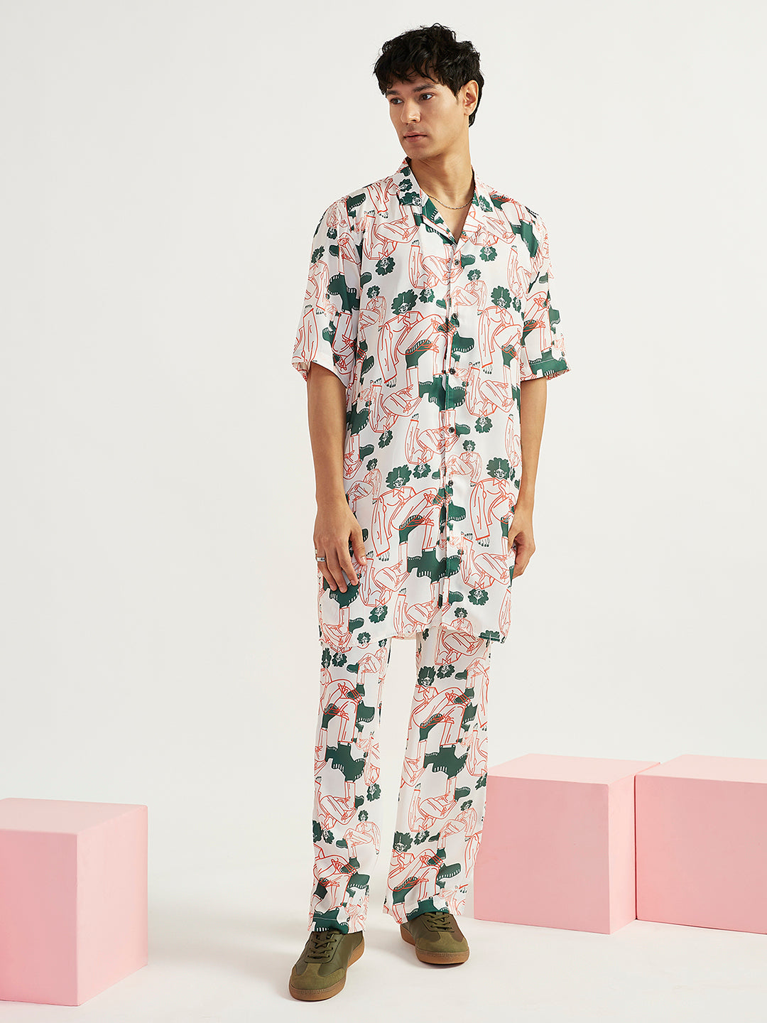 Men's White Satin Straight Kurta And Pyjama Set