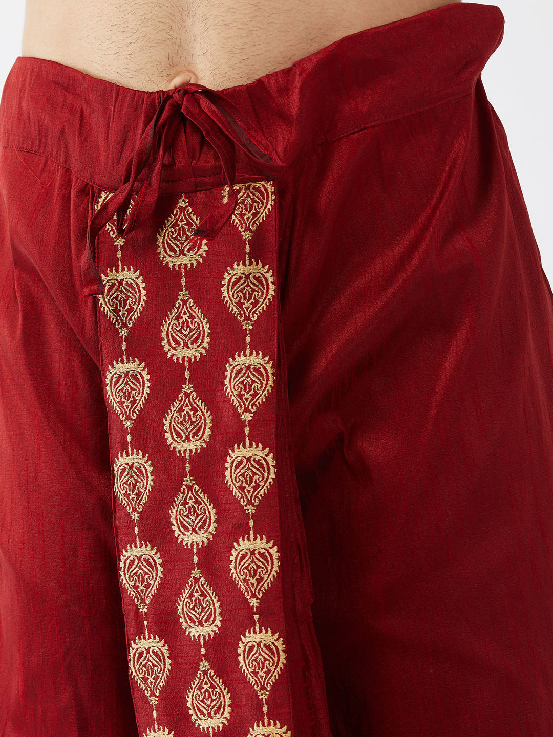 Men's Black Silk Blend Straight Kurta and Dhoti Set