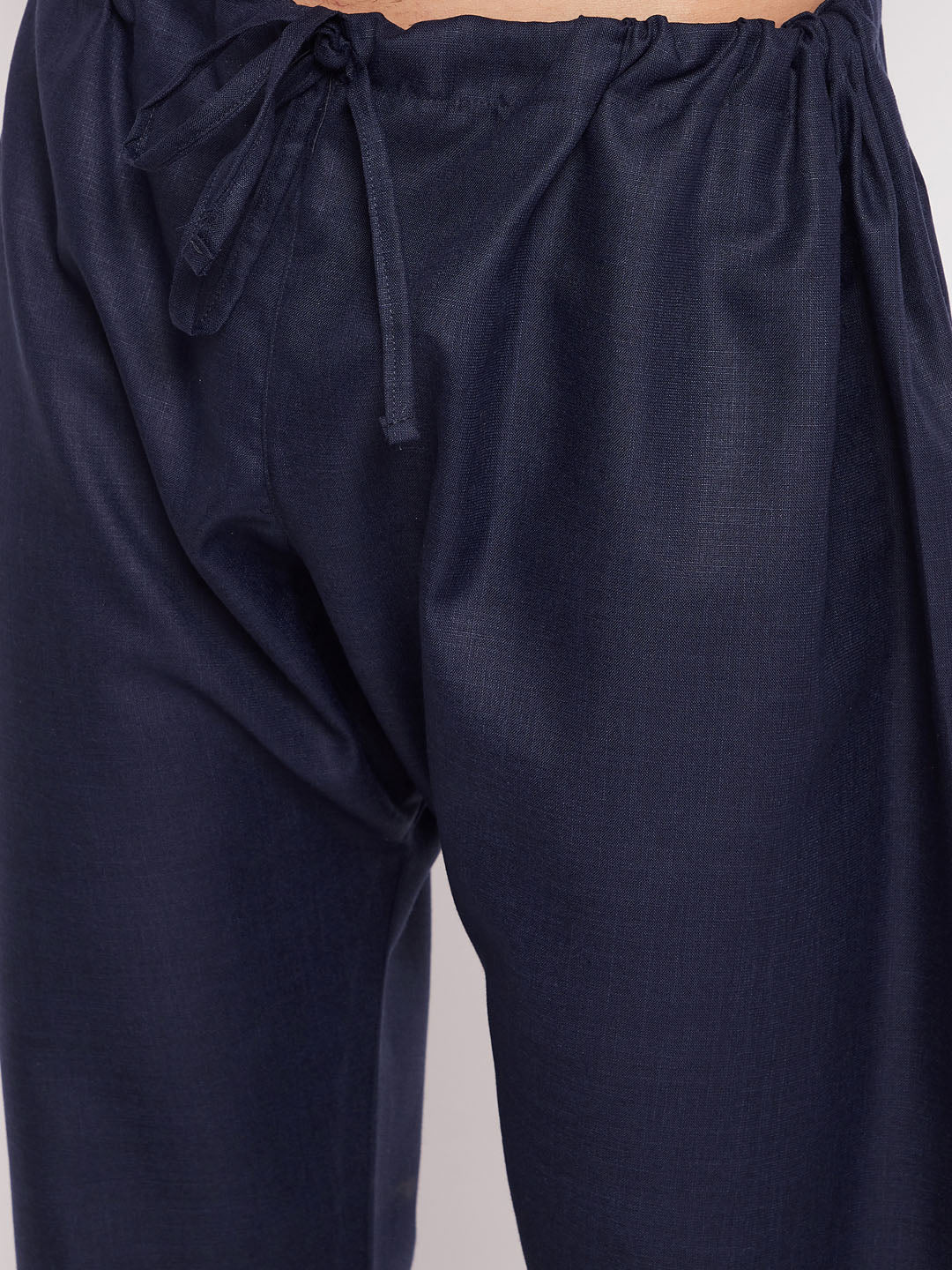 Men's Blue Cotton Blend Pathani Kurta Pyjama Set