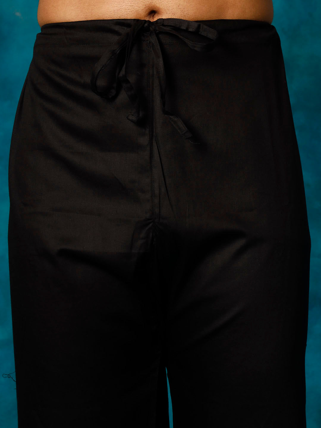 Men's Black Cotton Blend Pathani Pathani Kurta Set