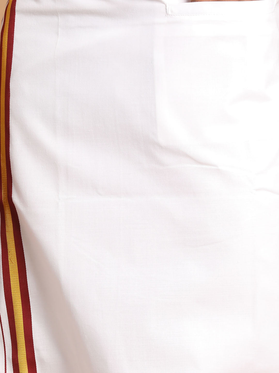 Men's Maroon Silk Blend Straight Shirt And Mundu