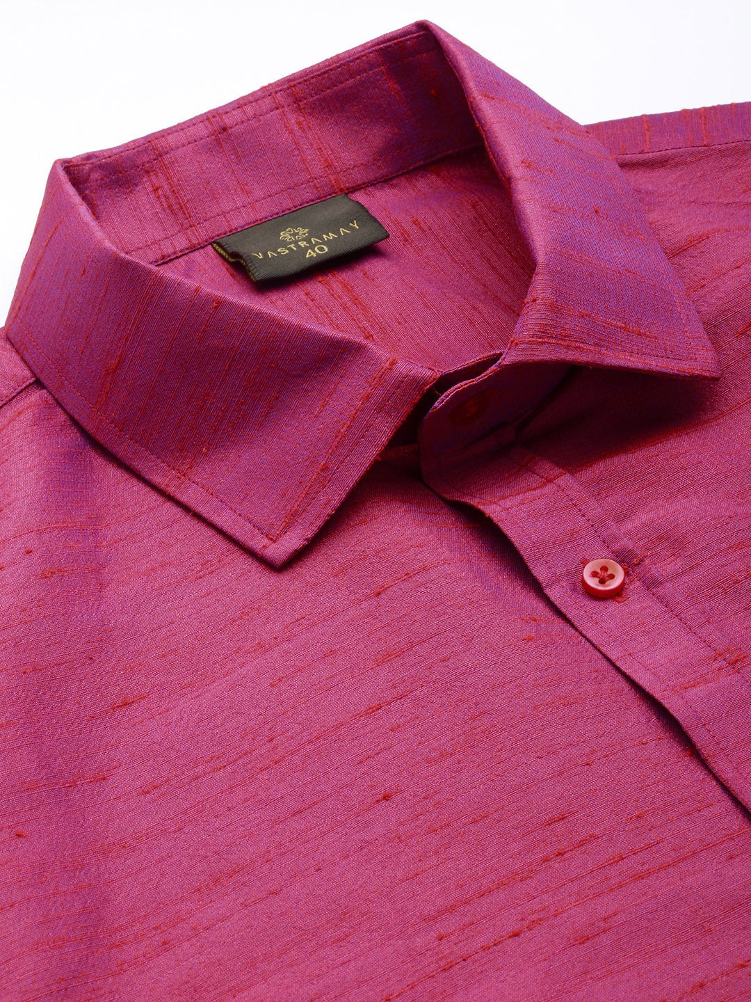 Men's Purple Silk Blend Straight Ethnic Shirt