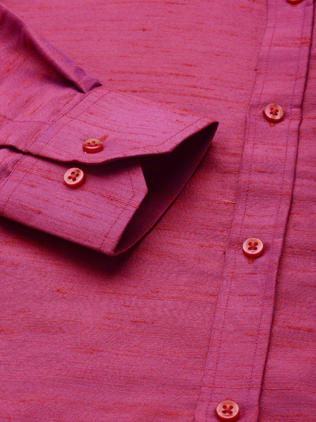 Men's Purple Raw Silk Straight Shirt And Mundu