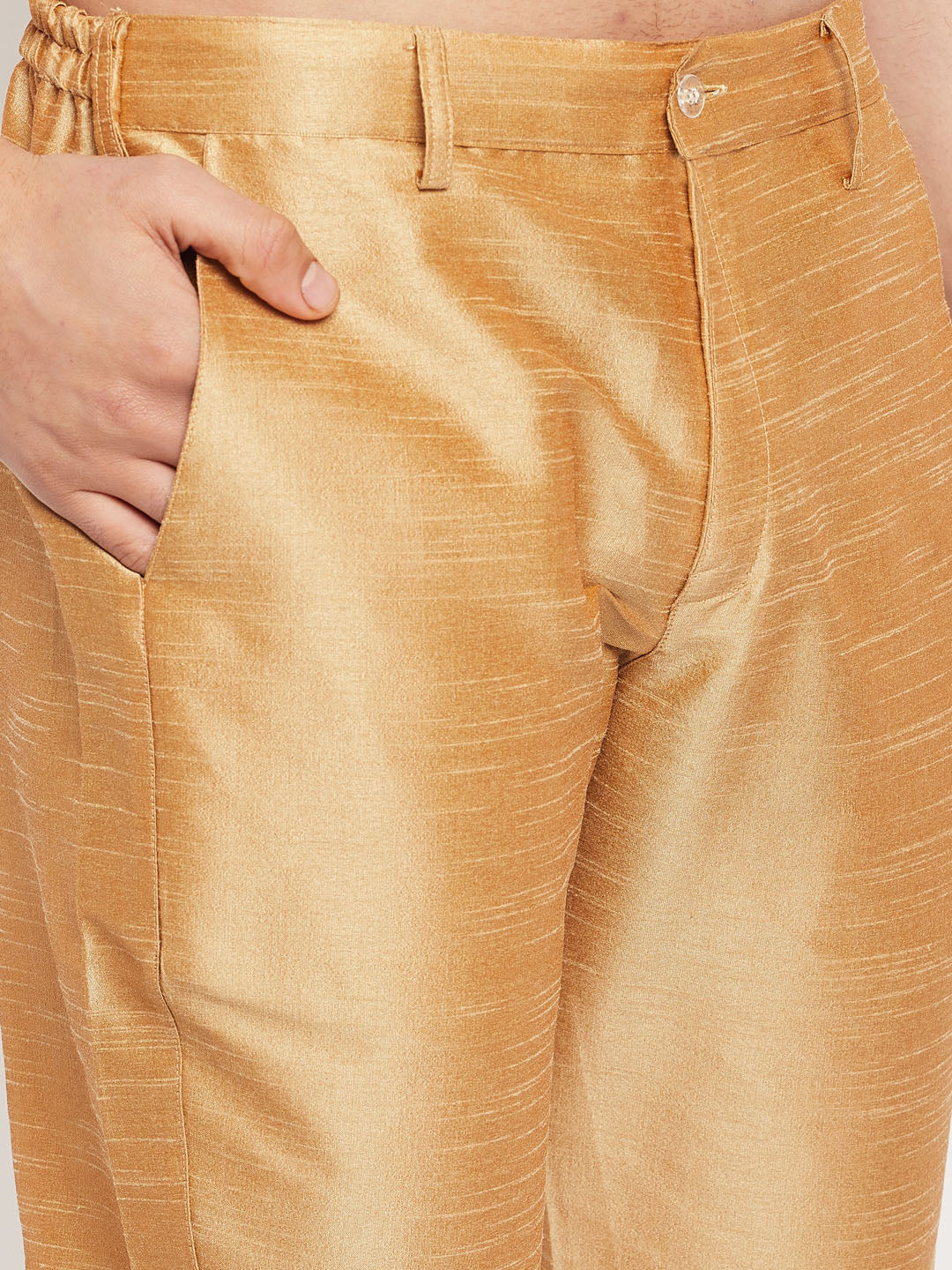 Men's Pink Silk Blend Straight Jacket Kurta and Pyjama Set