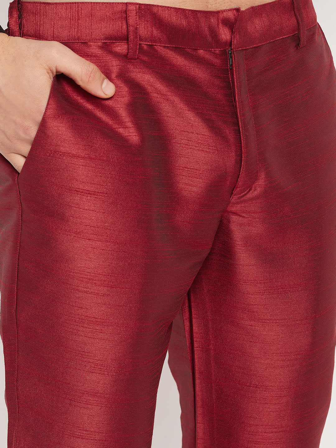 Men's Black Silk Blend Straight Jacket Kurta and Pyjama Set