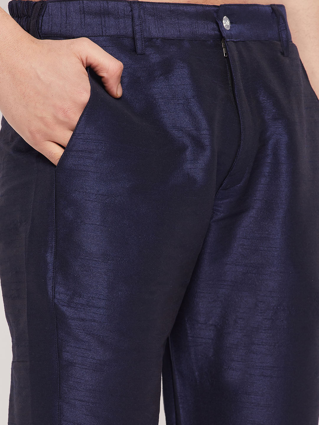 Men's Aqua Silk Blend Straight Kurta Pyjama Set