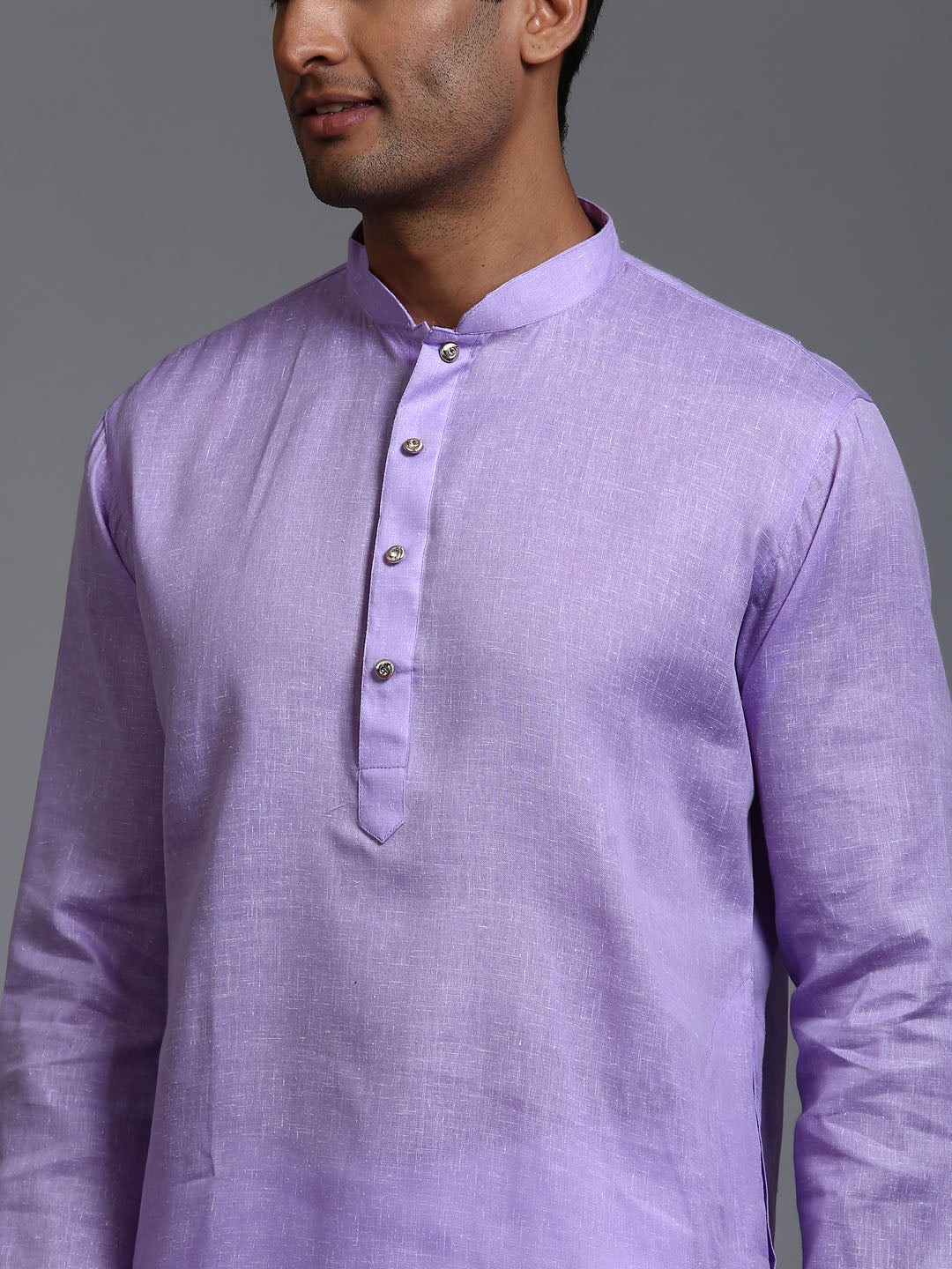 Men's Purple Cotton Straight Kurta Pyjama Set