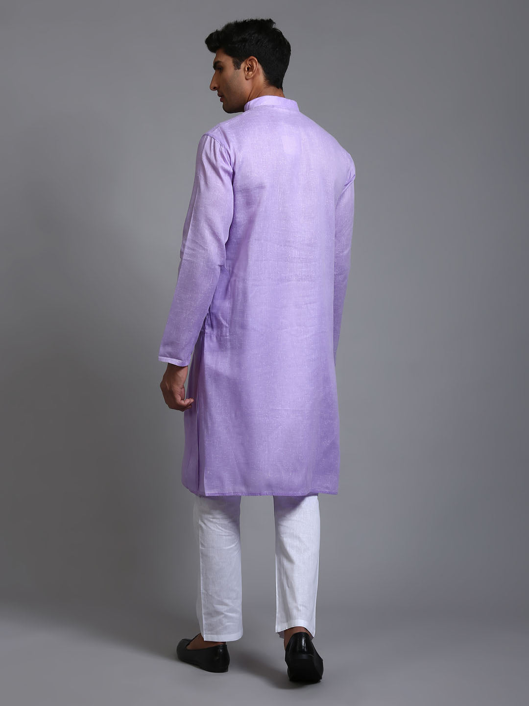 Men's Purple Cotton Straight Kurta Pyjama Set