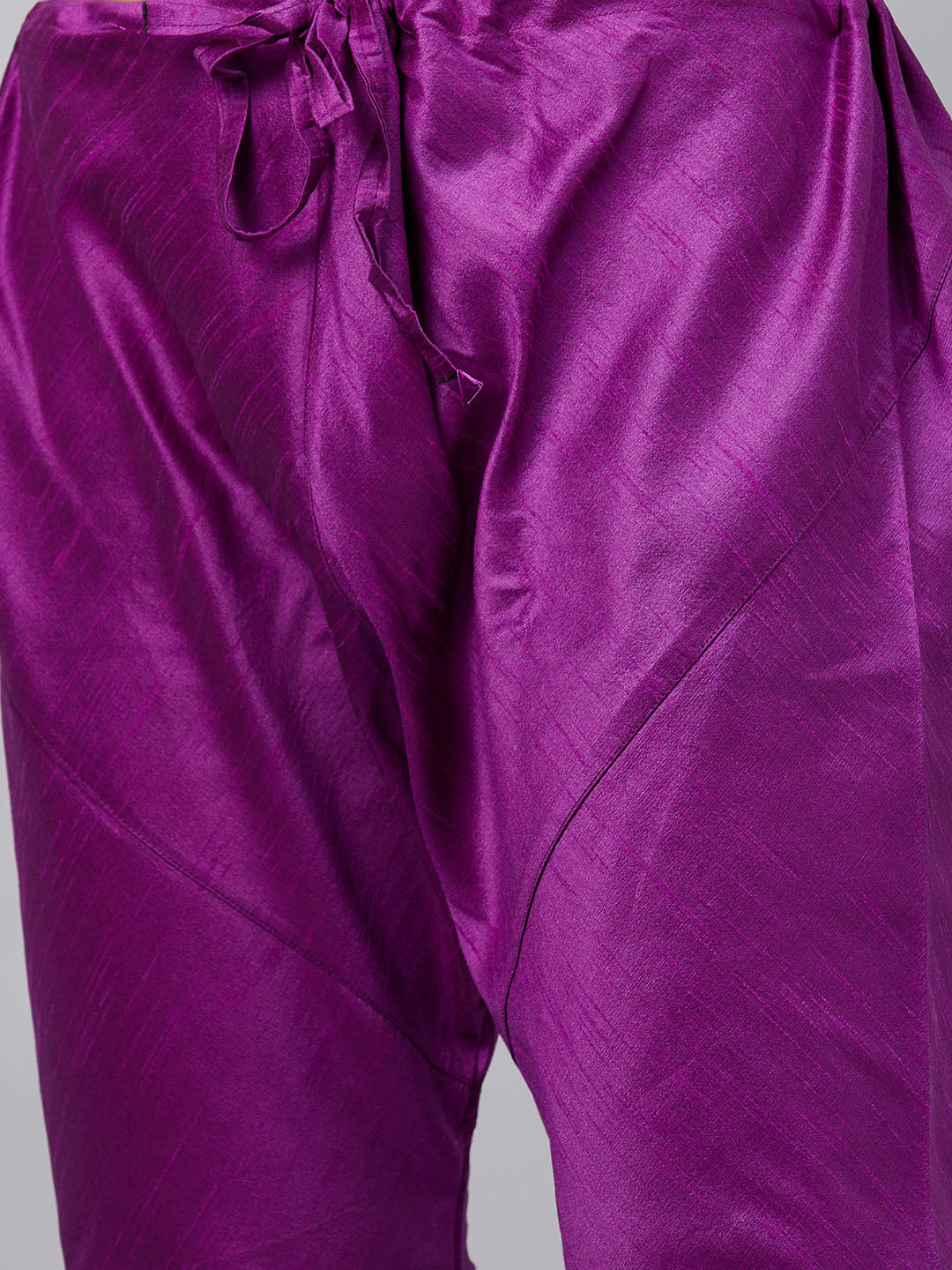 Men's Purple Silk Blend Straight Kurta Pyjama Set