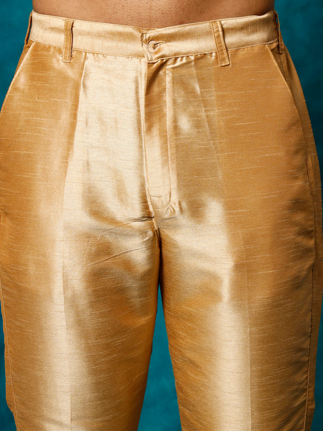 Men's Navy Blue Silk Blend Straight Kurta Pyjama Set