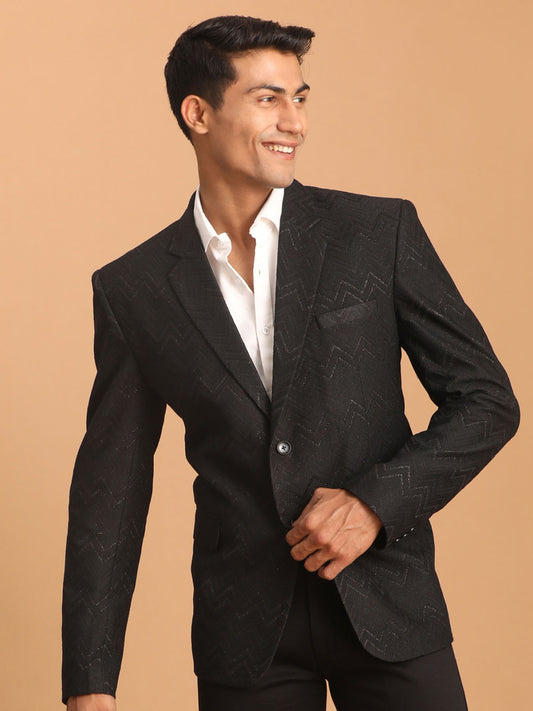 Men's Black  Straight Blazer