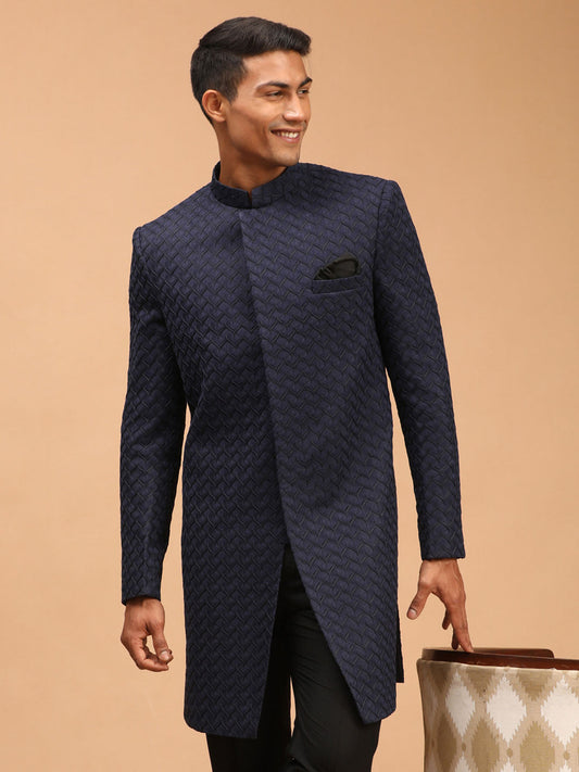 Men's  Silk Blend Regular Sherwani Set