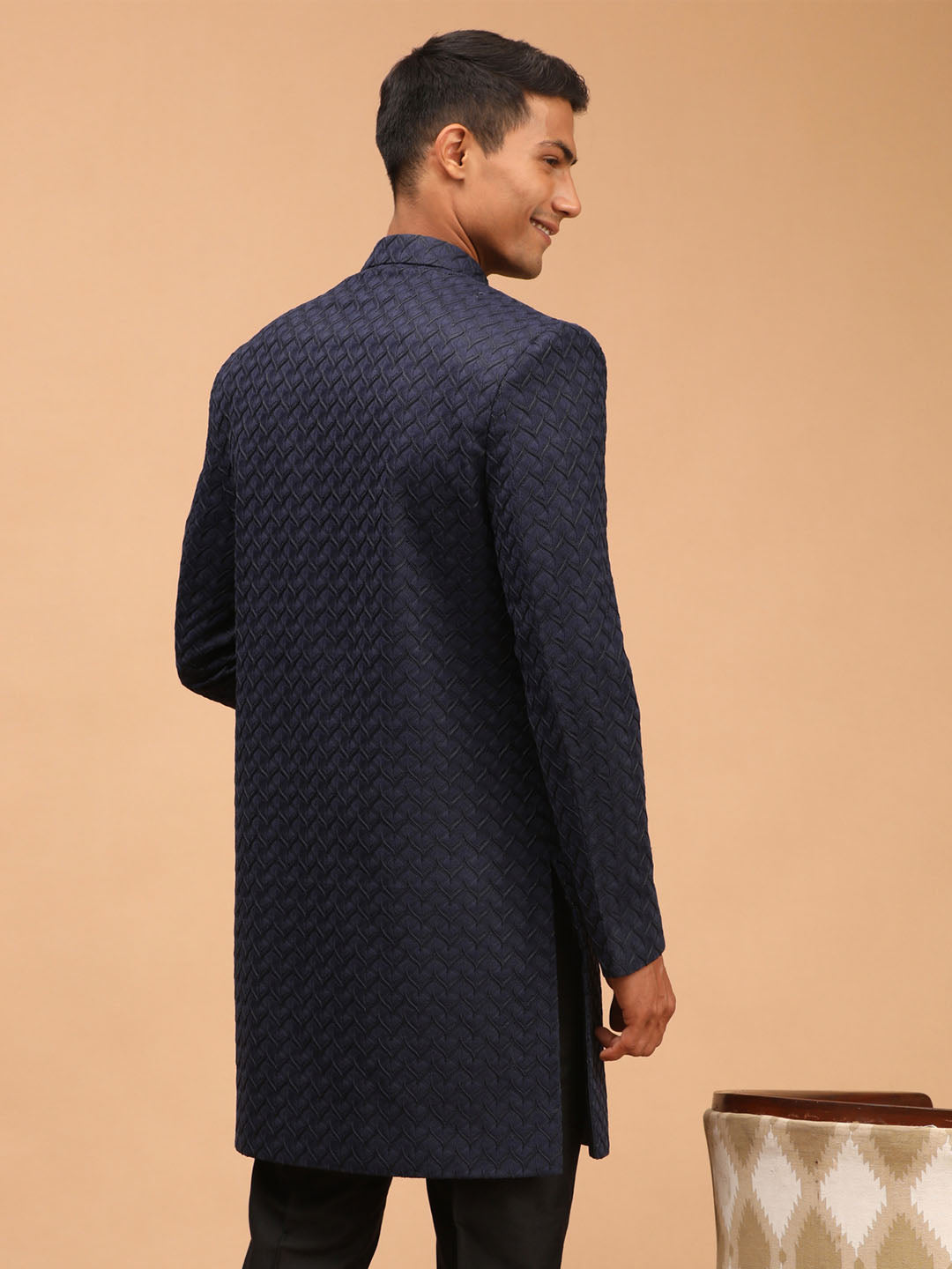 Men's Silk Blend Regular Sherwani Set