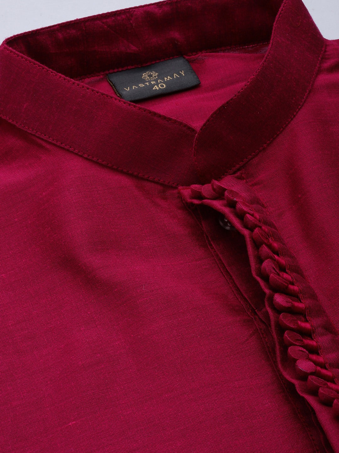 Men's Pink Viscose Blend Straight Jacket Kurta and Pyjama Set
