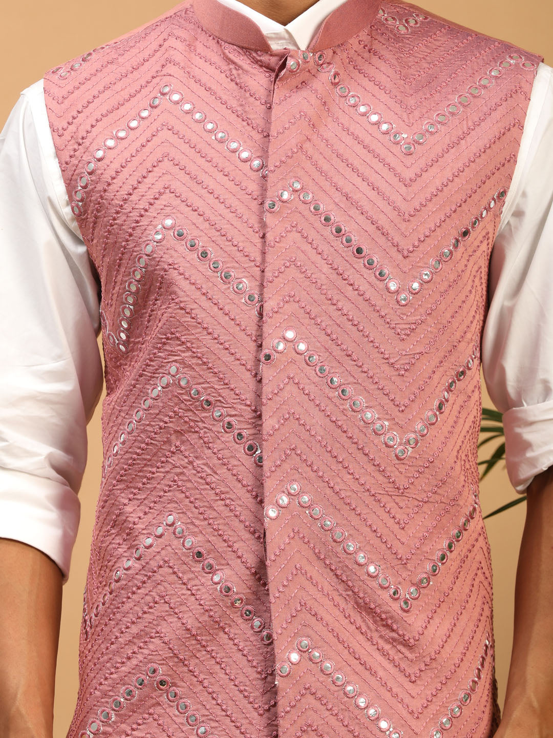 Men's Onion Viscose Straight Nehru Jacket