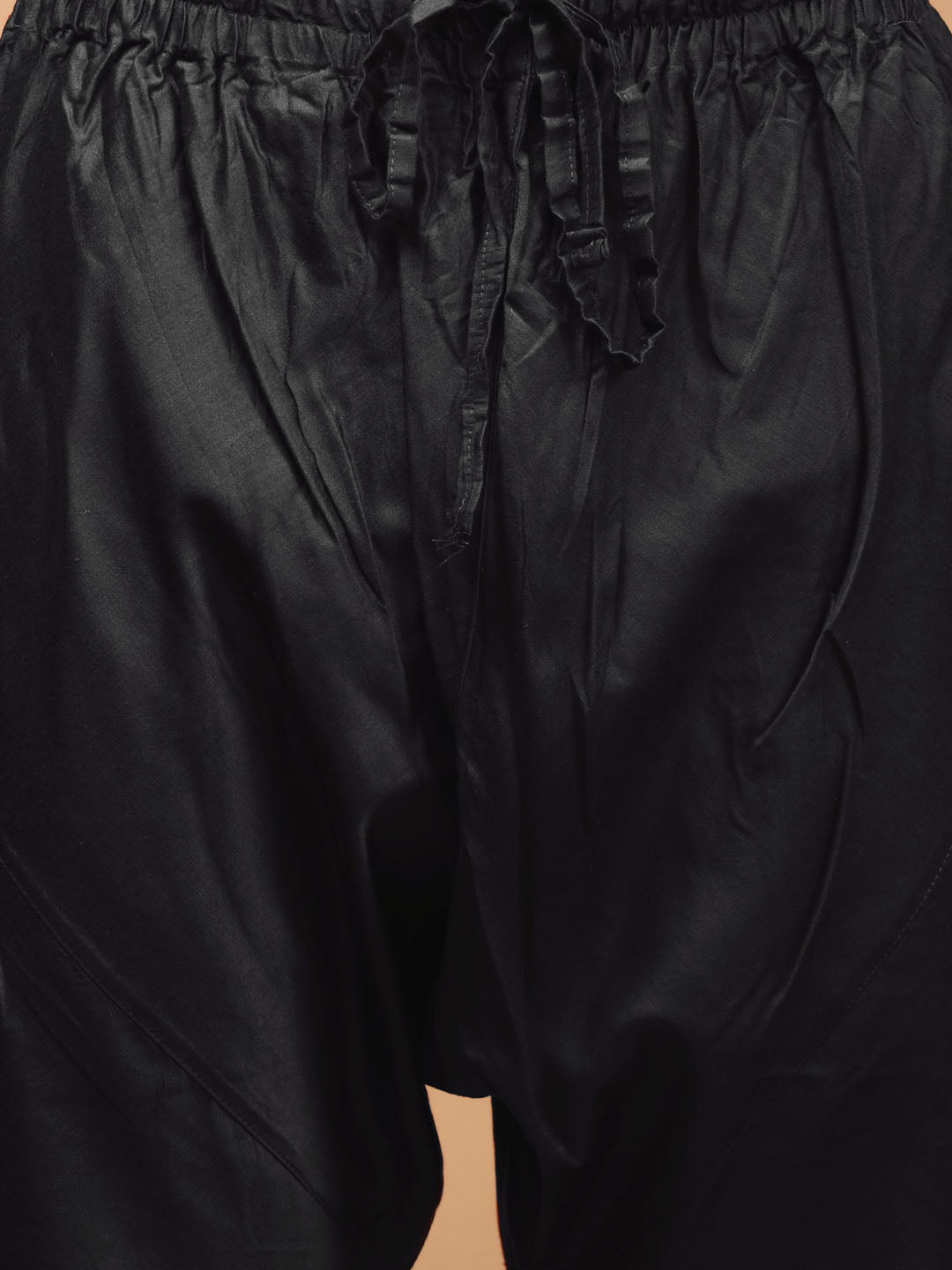 Men's Black Georgette Straight Kurta Pyjama Set