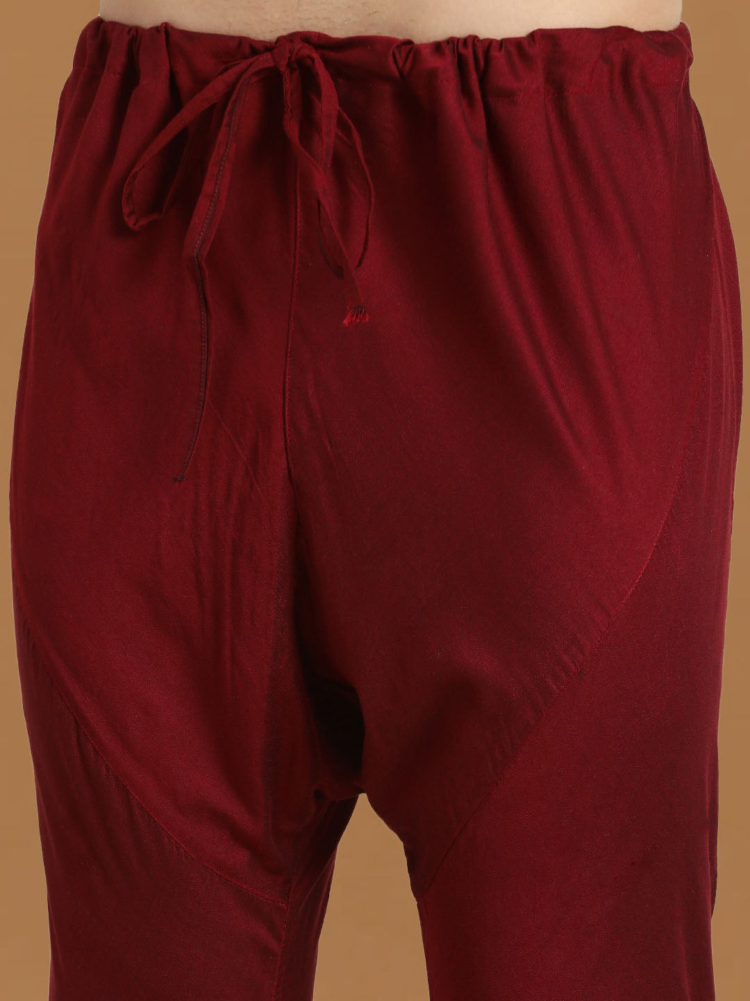 Men's Maroon Georgette Straight Kurta Pyjama Set