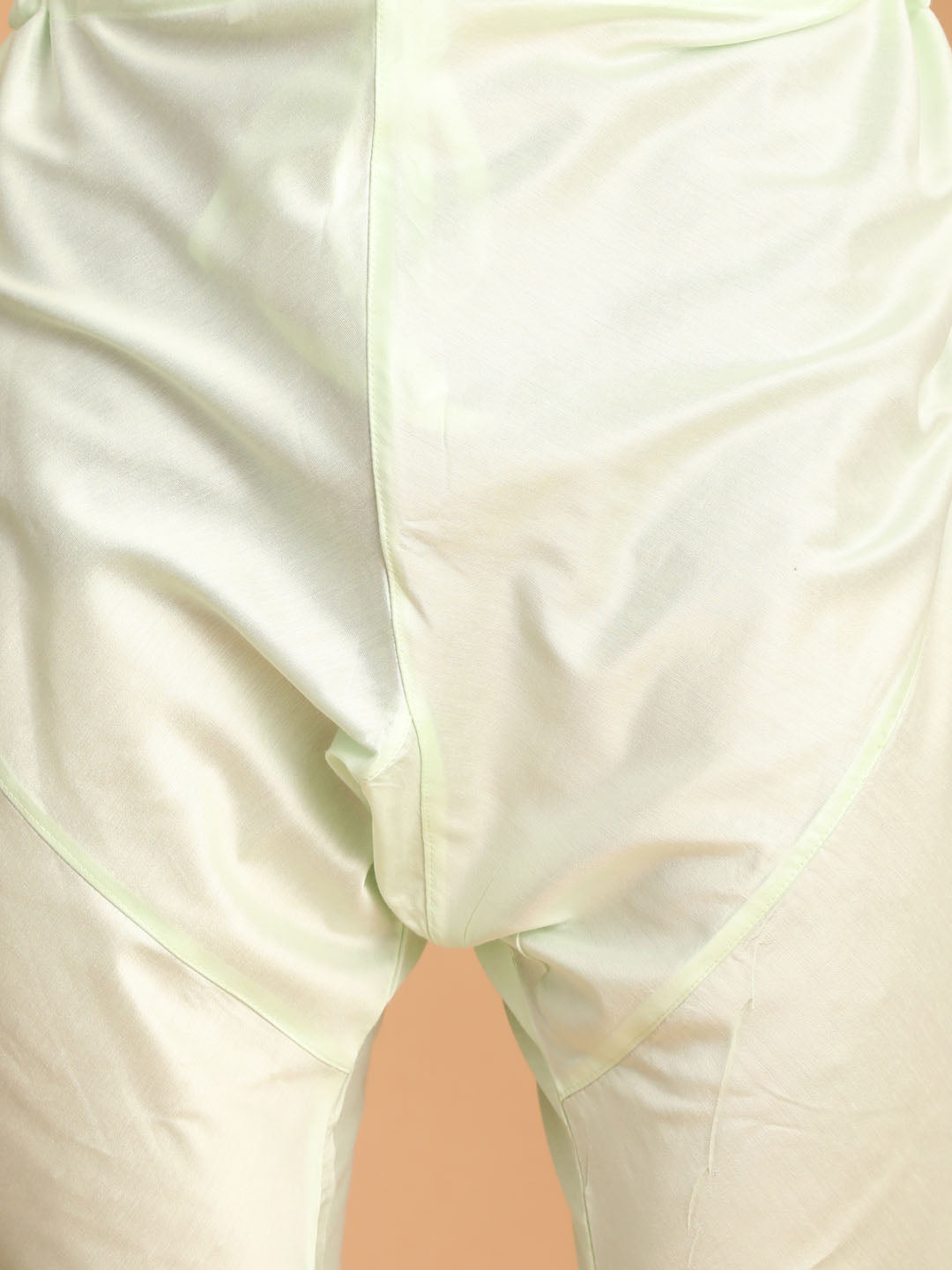 Men's Mint Green Georgette Straight Kurta Pyjama Set