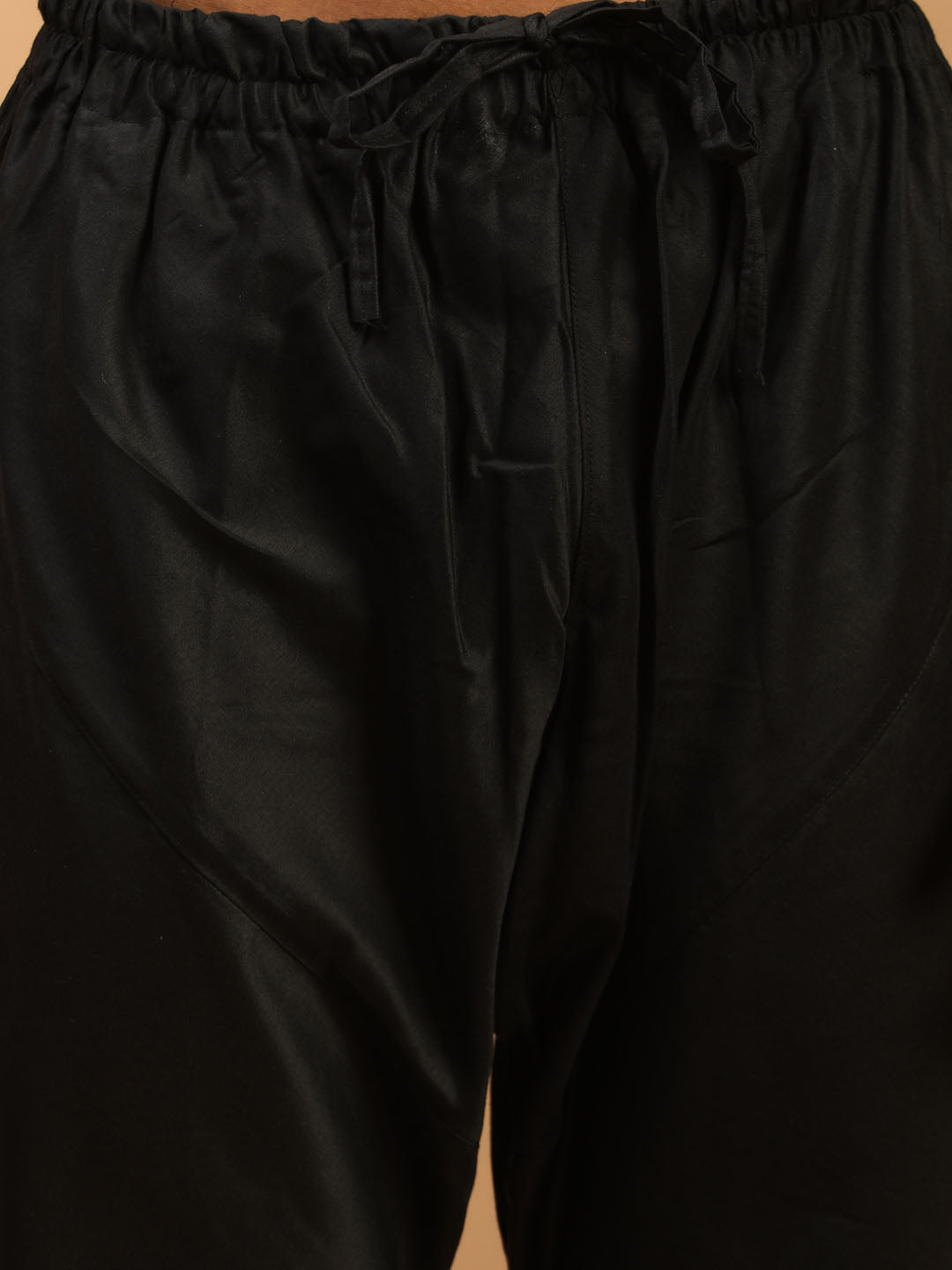 Men's Black Viscose Straight Kurta Pyjama Set