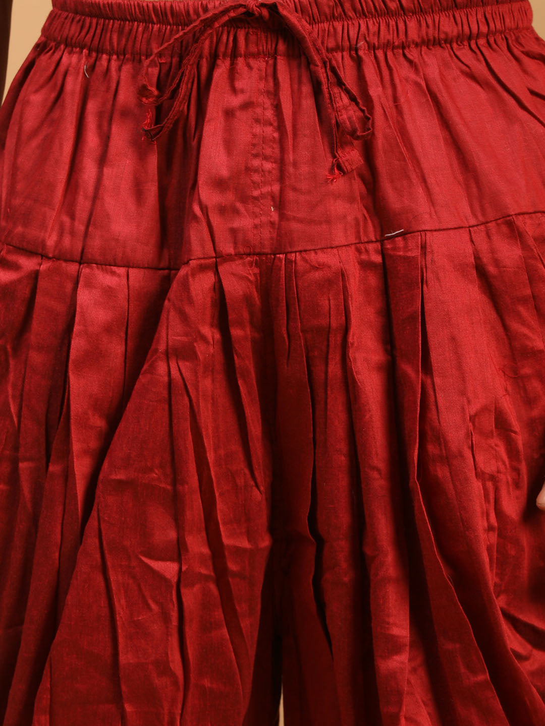 Men's Maroon Viscose Straight Kurta and Dhoti Set