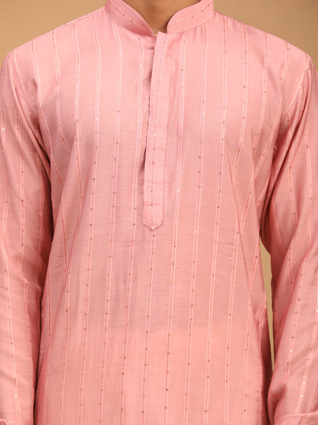 Men's Purple Cotton Blend Straight Kurta Pyjama Set